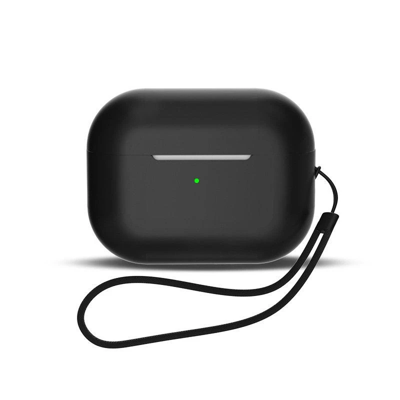 Hurtel Silikoninis dėklas skirtas AirPods 1 / AirPods 2 + riešo dirželis – juodas