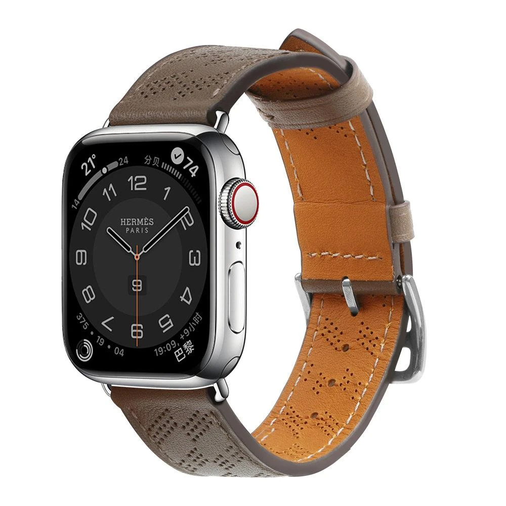 Hurtel Apyrankė Leather Apple Watch SE, 9, 8, 7, 6, 5, 4, 3, 2, 1 (41, 40, 38 mm) rudos spalvos
