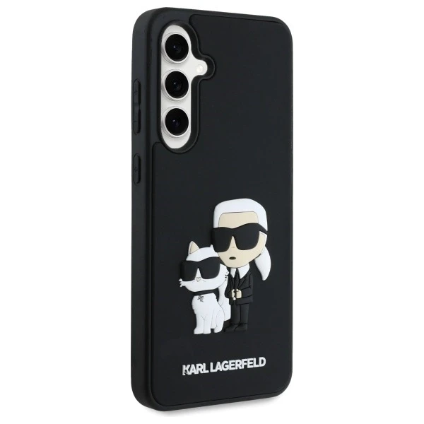 Karl Lagerfeld KLHCS24FE3DRKCNK S24 FE S721 dėklas telefonui juodos spalvos hardcase 3D Rubber Karl&Choupette