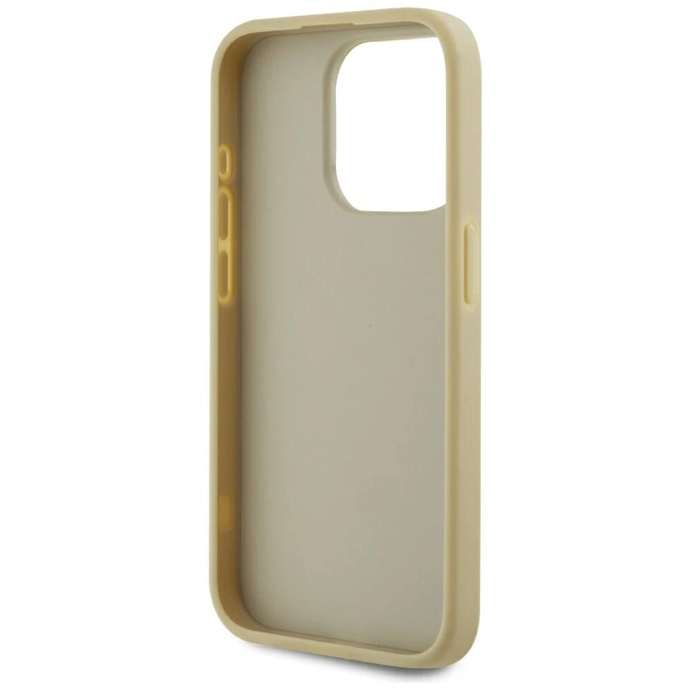 Karl Lagerfeld Wrinkled PU Signature Logo dėklas telefonui Apple iPhone 15 Pro aukso spalvos