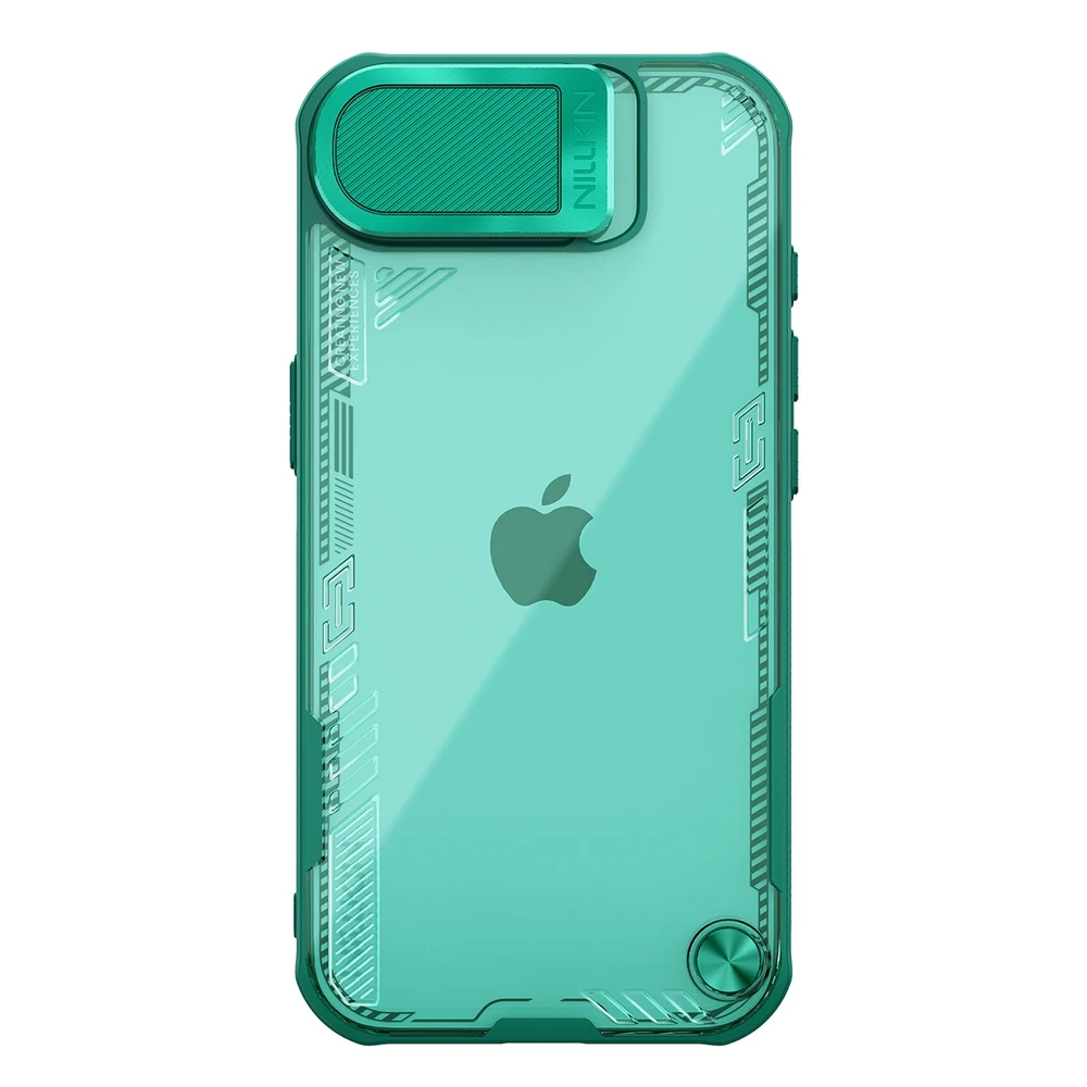 Nillkin Iceblade Prop dėklas su Lens dėklas and Stand skirtas Apple iPhone 16e – žalios spalvos