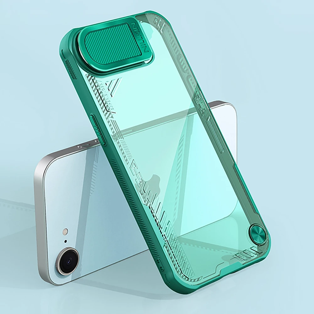 Nillkin Iceblade Prop dėklas su Lens dėklas and Stand skirtas Apple iPhone 16e – žalios spalvos