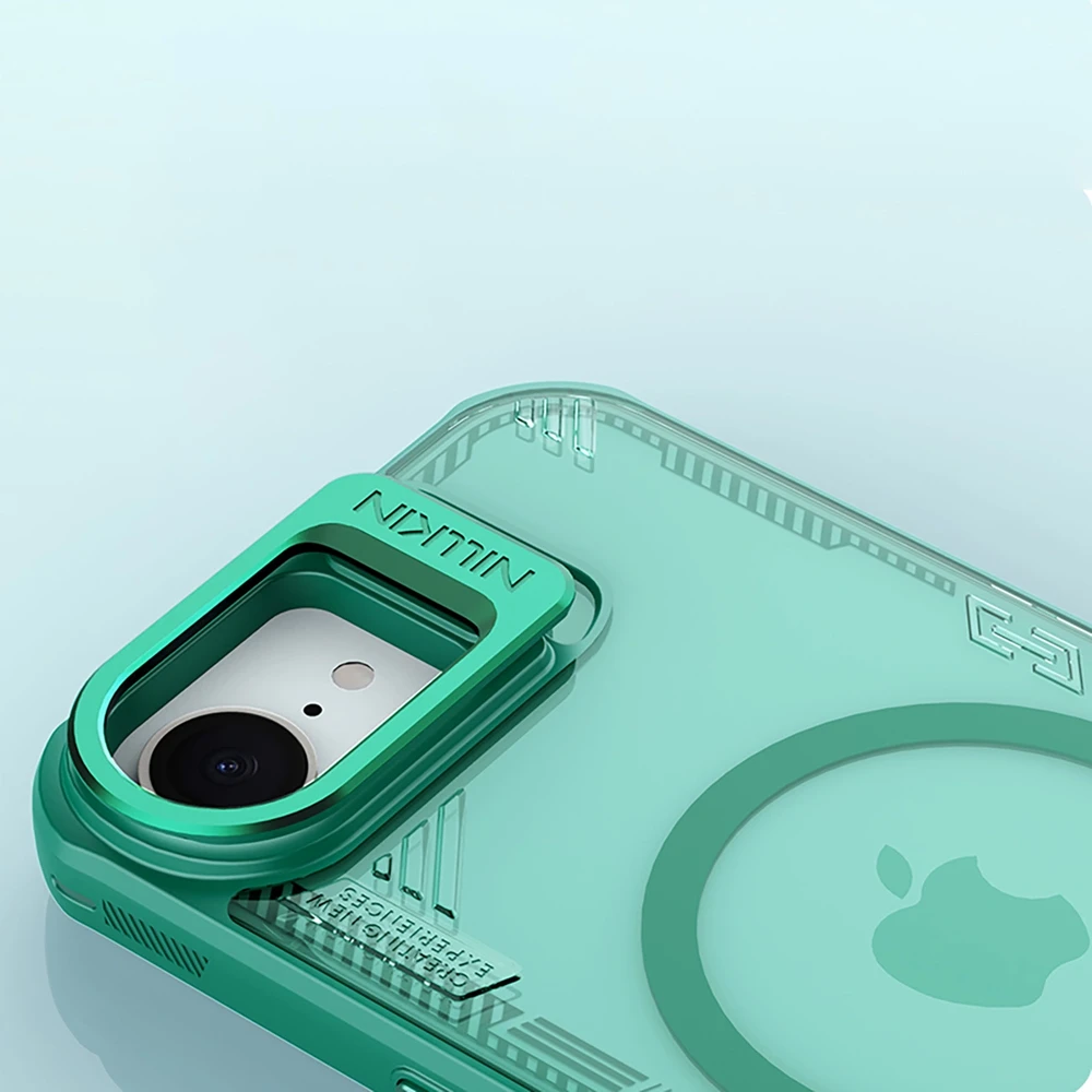 Nillkin Iceblade Prop Magnetic dėklas su Stand skirtas Apple iPhone 16e – žalios spalvos