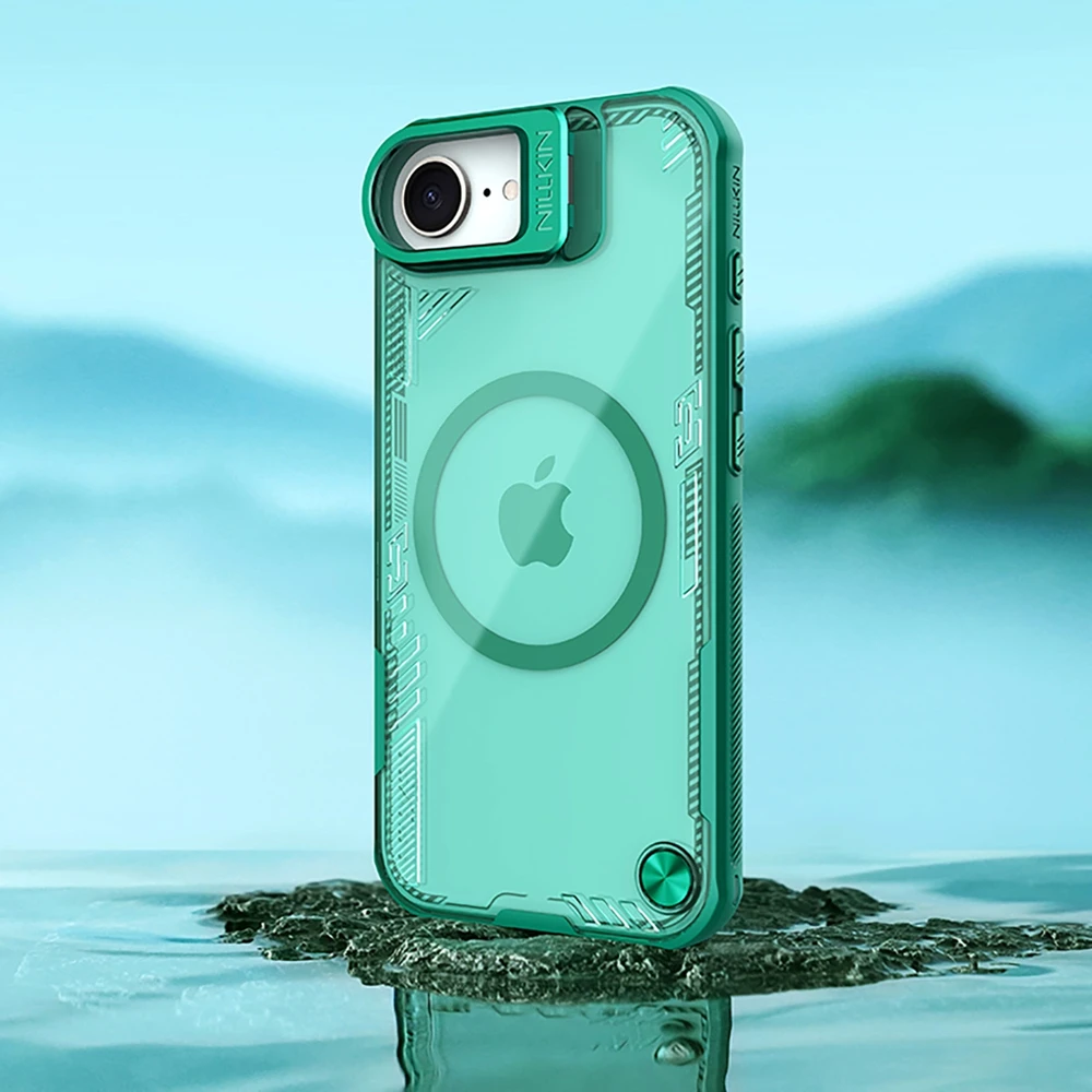 Nillkin Iceblade Prop Magnetic dėklas su Stand skirtas Apple iPhone 16e – žalios spalvos