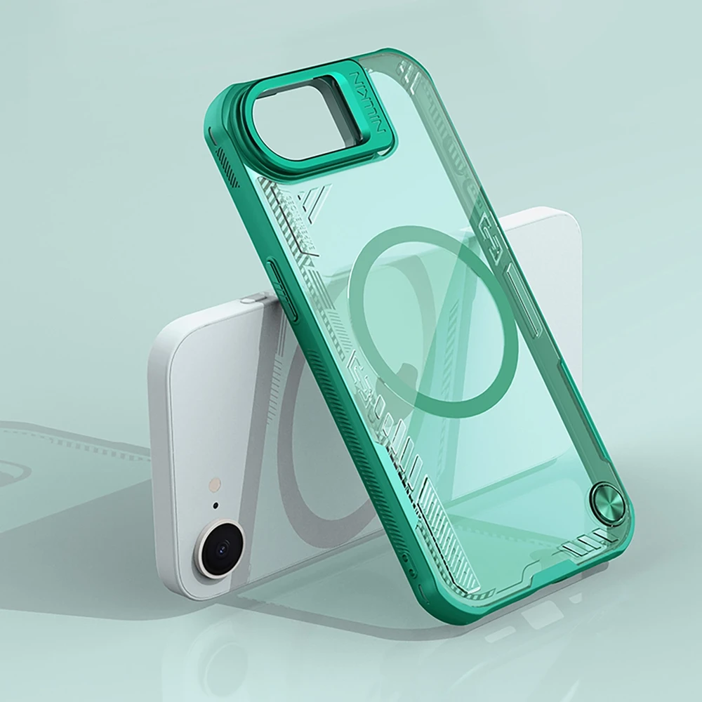 Nillkin Iceblade Prop Magnetic dėklas su Stand skirtas Apple iPhone 16e – žalios spalvos