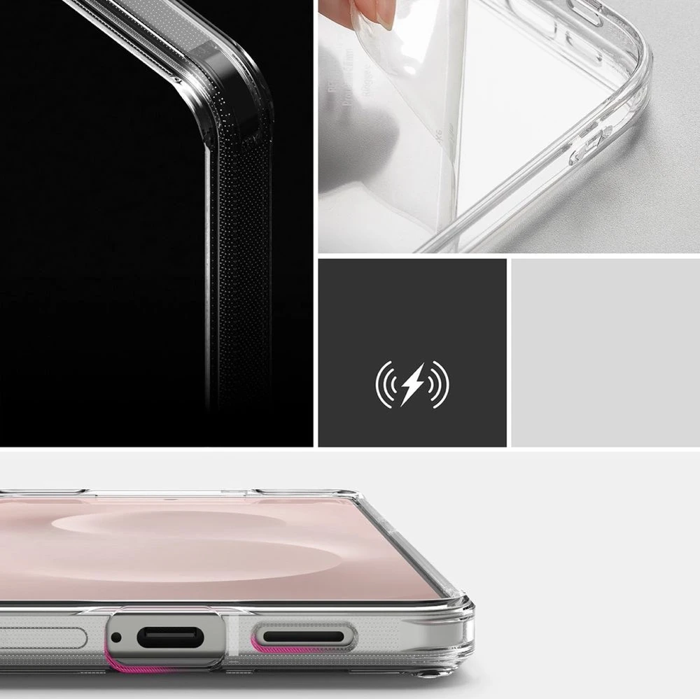 Ringke Fusion dėklas skirtas Samsung Galaxy S25 Edge – skaidrus