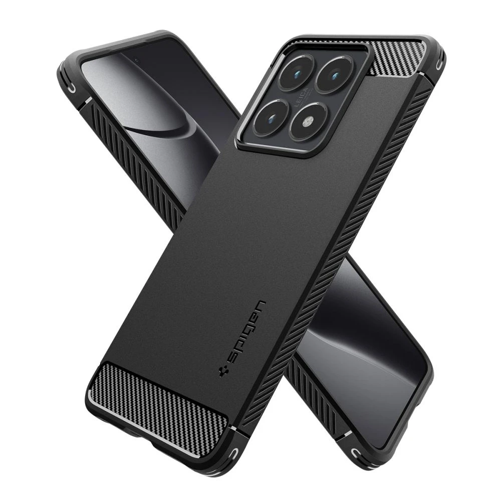 Spigen Rugged Armor dėklas skirtas Xiaomi 14T Pro – Matte juodos spalvos