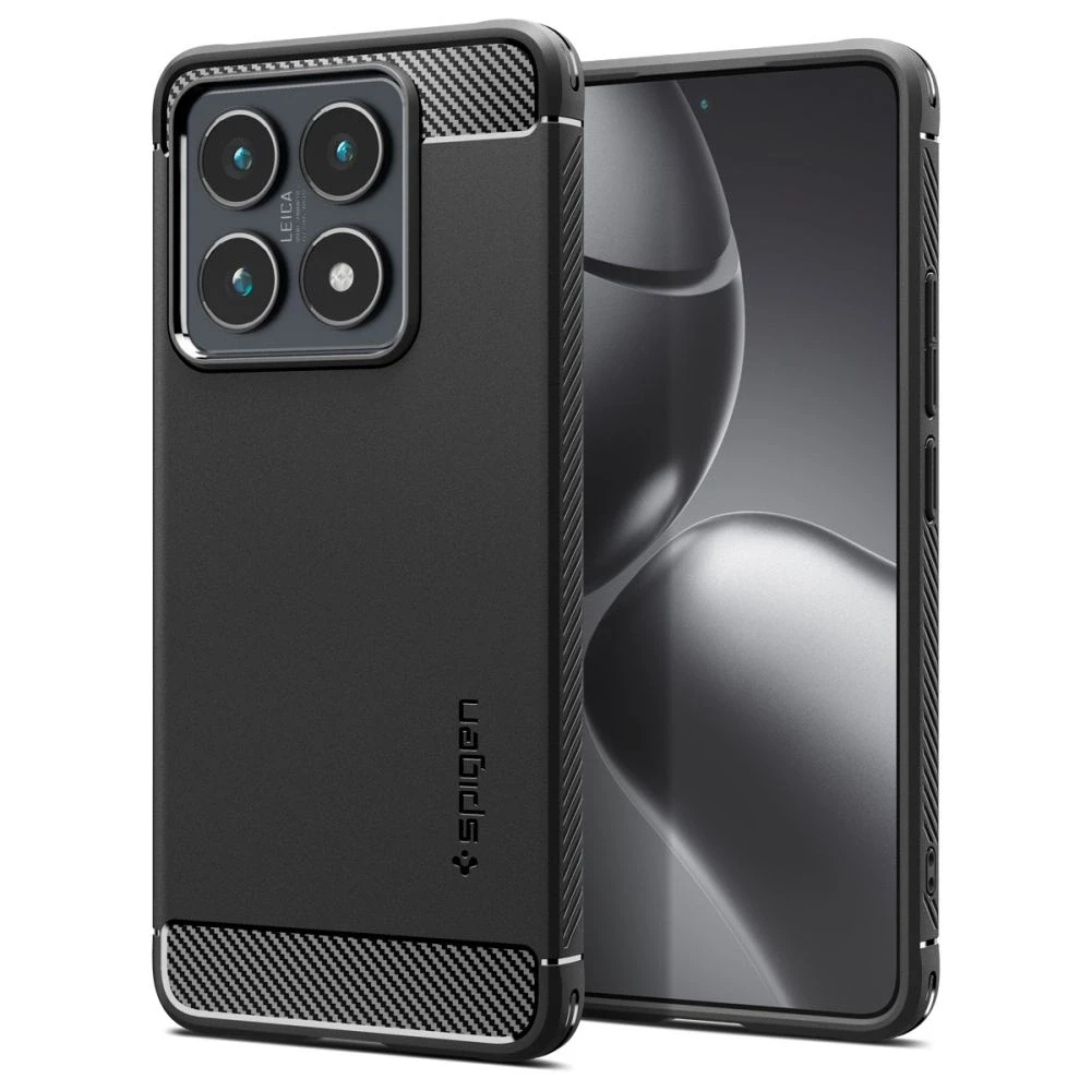 Spigen Rugged Armor dėklas skirtas Xiaomi 14T Pro – Matte juodos spalvos