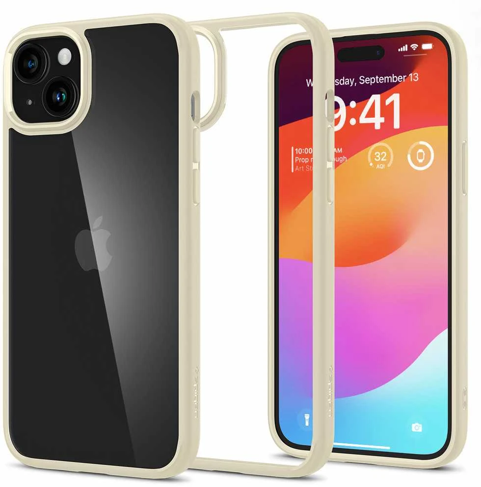 Spigen Ultra Hybrid dėklas skirtas Apple iPhone 15 Plus, spalva - Mute Beige