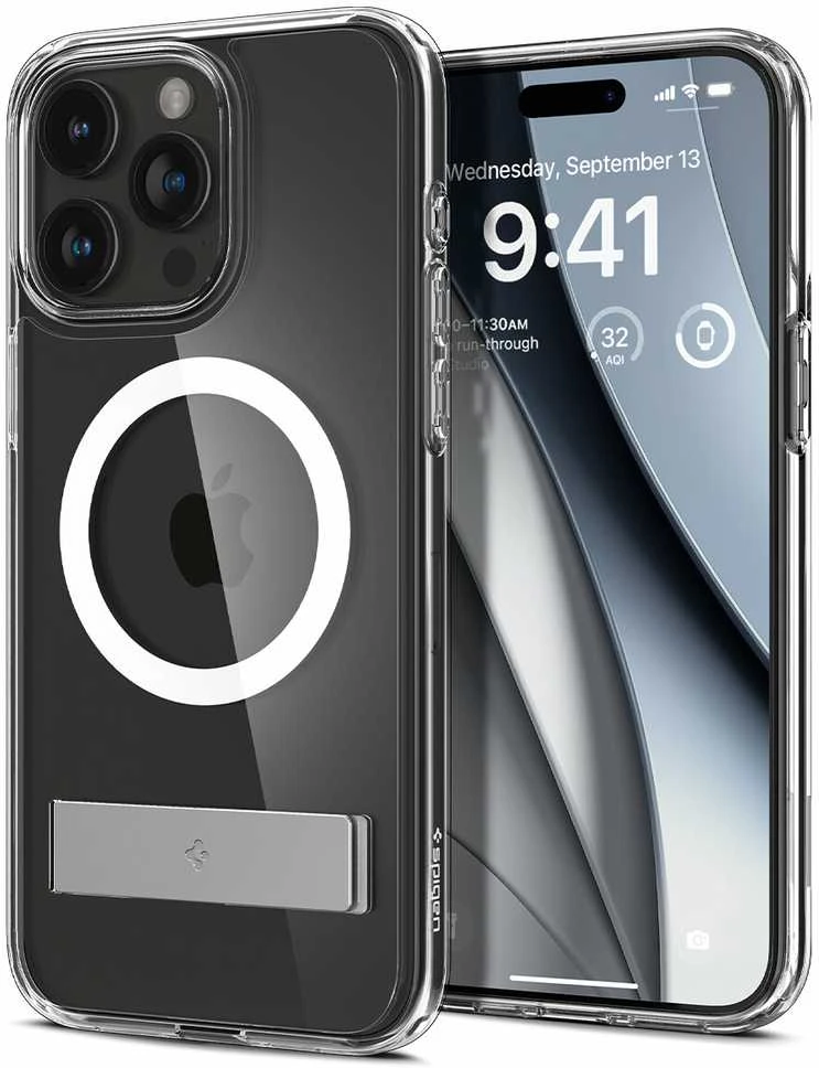 Spigen Ultra Hybrid S (MagFit) dėklas skirtas Apple iPhone 15 Pro, spalva - Crystal Clear