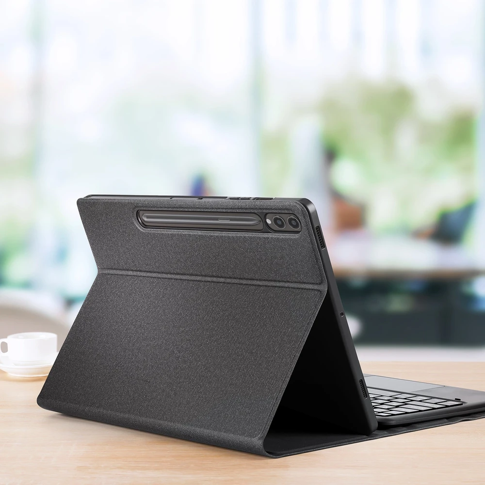 Dėklas su klaviatūra Bluetooth Dux Ducis (Seria TK) Samsung Tab S9 Plus / S9 FE Plus - juodos spalvos