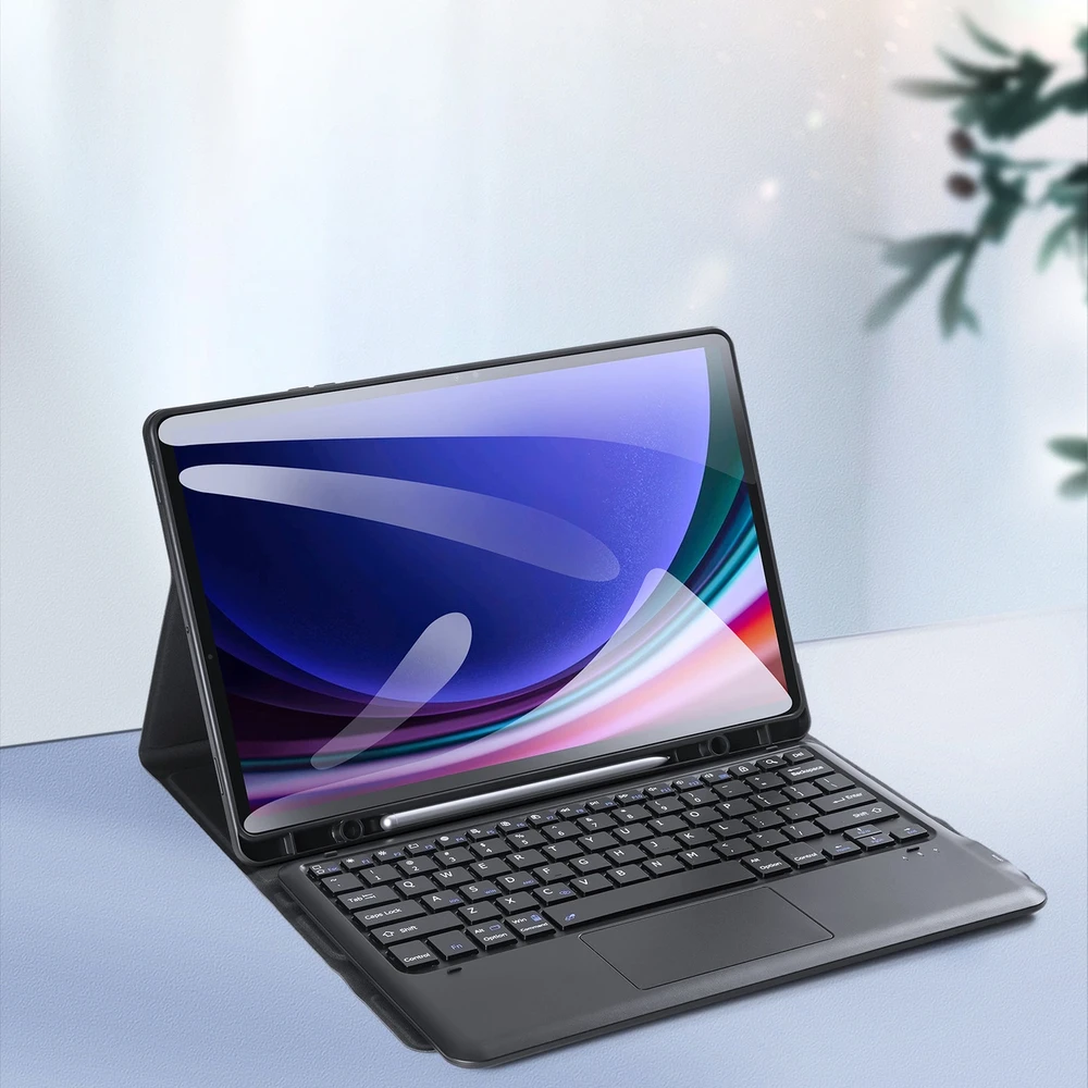 Dėklas su klaviatūra Bluetooth Dux Ducis (Seria TK) Samsung Tab S9 Plus / S9 FE Plus - juodos spalvos