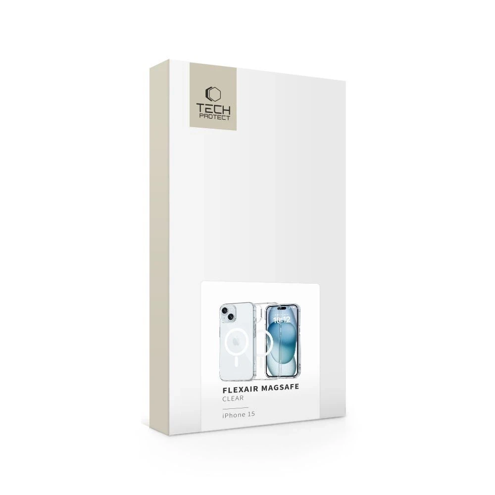 Apple iPhone 15 Tech-Protect FlexAir MagSafe Clear dėklas telefonui skaidrus