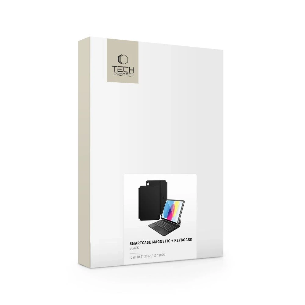 „Tech-Protect Smartcase Magnetic“ su klaviatūra, skirtas „iPad 10.9“ (2022 m.) / „iPad 11“ (2025 m.) - Juodas