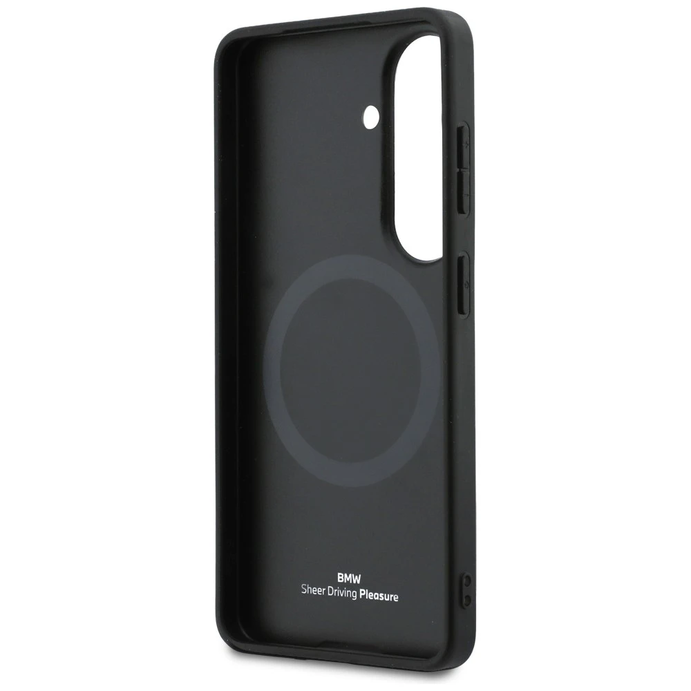 Dėklas BMW Leather Hot Stamp MagSafe do Samsung Galaxy S26+ juoda aprašymas - Prekės nuotrauka