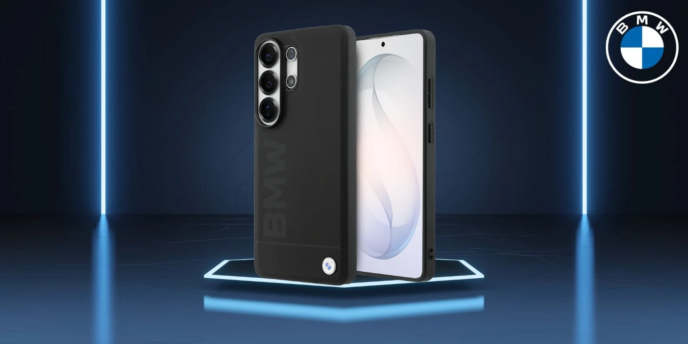 Dėklas BMW Leather Hot Stamp MagSafe do Samsung Galaxy S26 Ultra juoda aprašymas - Prekės nuotrauka