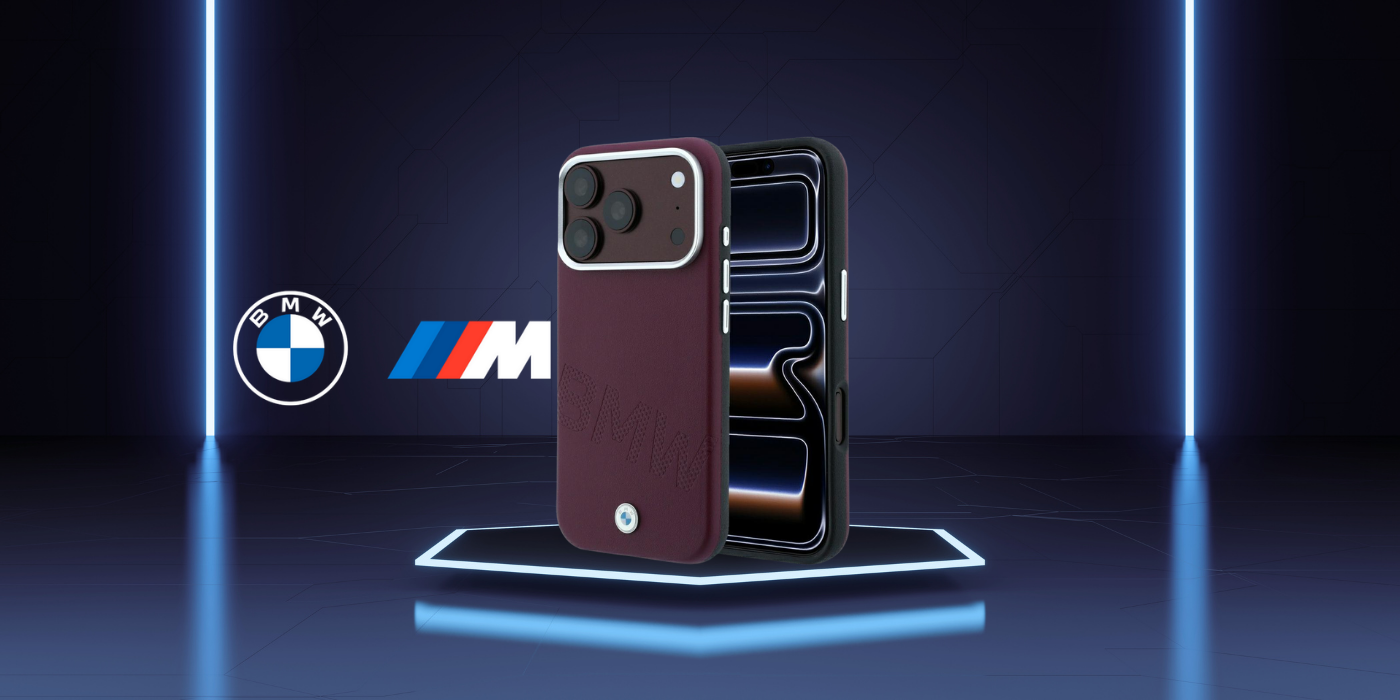 BMW pasviręs įspaustų raidžių ženklas MagSafe dėklas, skirtas iPhone 17 Pro Max / 18 Pro Max - bordo spalvos aprašymas - Prekės nuotrauka