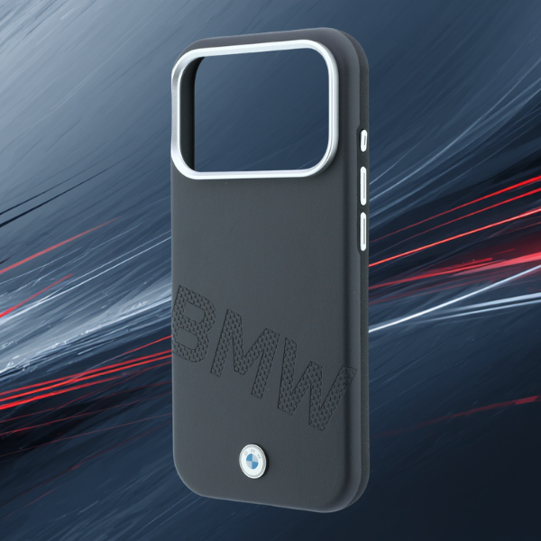 BMW pasviręs įspaustų raidžių MagSafe dėklas, skirtas iPhone 17 Pro Max / 18 Pro Max - pilka aprašymas - Prekės nuotrauka