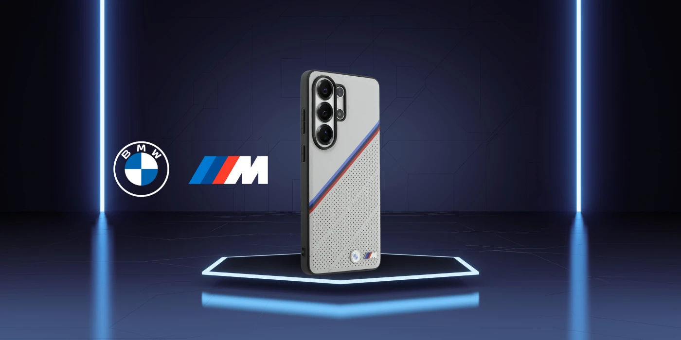 BMW trispalvis metalinis logotipas „MagSafe“ dėklas, skirtas „Samsung Galaxy S26 Ultra“, pilkas aprašymas - Prekės nuotrauka