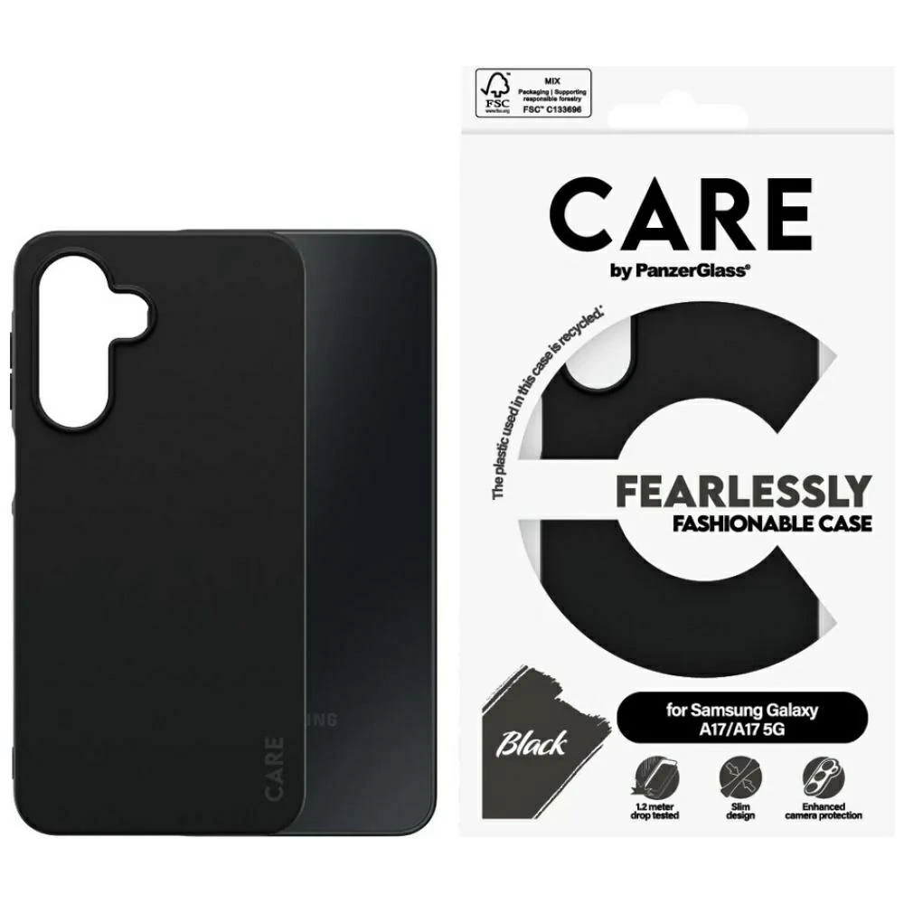 Panzer Glass Dėklas CARE by PanzerGlass Fearlessly Fashionable do Samsung Galaxy M17 5G / A17 / A17 5G juoda aprašymas - Prekės nuotrauka