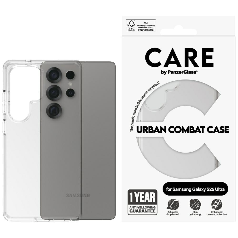 Panzer Glass CARE by PanzerGlass Flagship Case Urban Combat w. Skaidrus rėmelis Samsung Galaxy S25 Ultra, skaidrus aprašymas - Prekės nuotrauka Panzer Glass CARE by PanzerGlass Flagship Case Urban Combat w. Skaidrus rėmelis Samsung Galaxy S25 Ultra, skaidrus aprašymas - Prekės nuotrauka