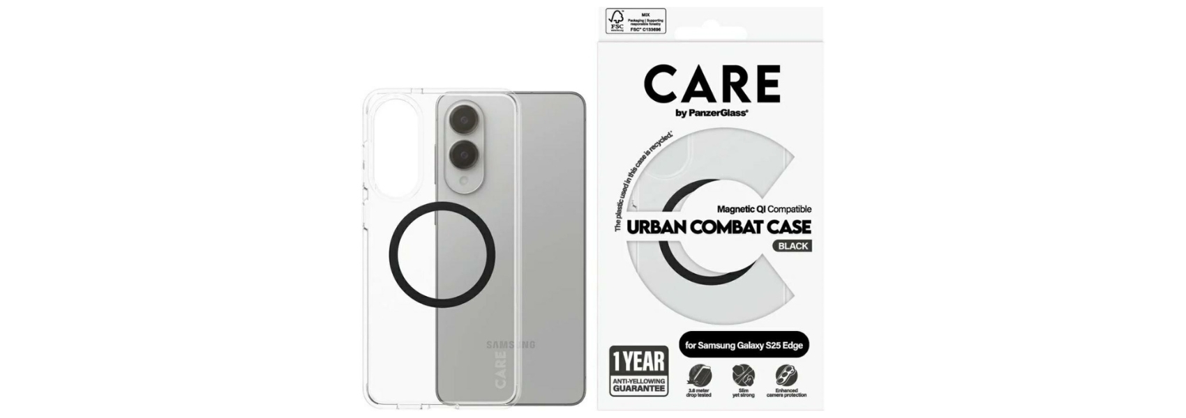 Panzer Glass Dėklas CARE by PanzerGlass Flagship Urban Combat Juodas QI skirta Samsung Galaxy S25 Edge skaidrus aprašymas - Prekės nuotrauka Panzer Glass Dėklas CARE by PanzerGlass Flagship Urban Combat Juodas QI skirta Samsung Galaxy S25 Edge skaidrus aprašymas - Prekės nuotrauka