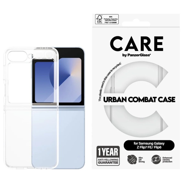 Panzer Glass Dėklas CARE by PanzerGlass Flagship Urban Combat do Samsung Galaxy Z Flip7 FE / Flip6 permatomas aprašymas - Prekės nuotrauka Panzer Glass Dėklas CARE by PanzerGlass Flagship Urban Combat do Samsung Galaxy Z Flip7 FE / Flip6 permatomas aprašymas - Prekės nuotrauka