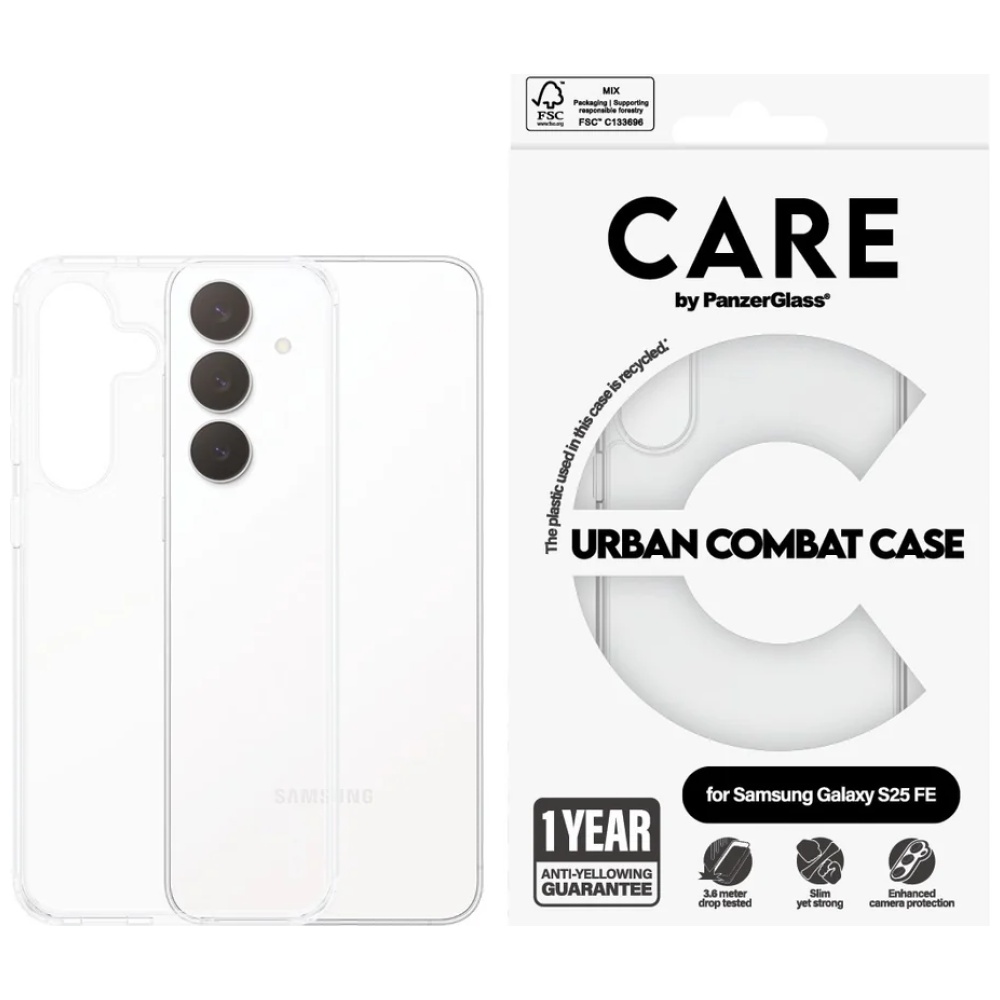 Panzer Glass CARE flagmaninis dėklas Urban Galaxy S25 FE aprašymas - Prekės nuotrauka Panzer Glass CARE flagmaninis dėklas Urban Galaxy S25 FE aprašymas - Prekės nuotrauka