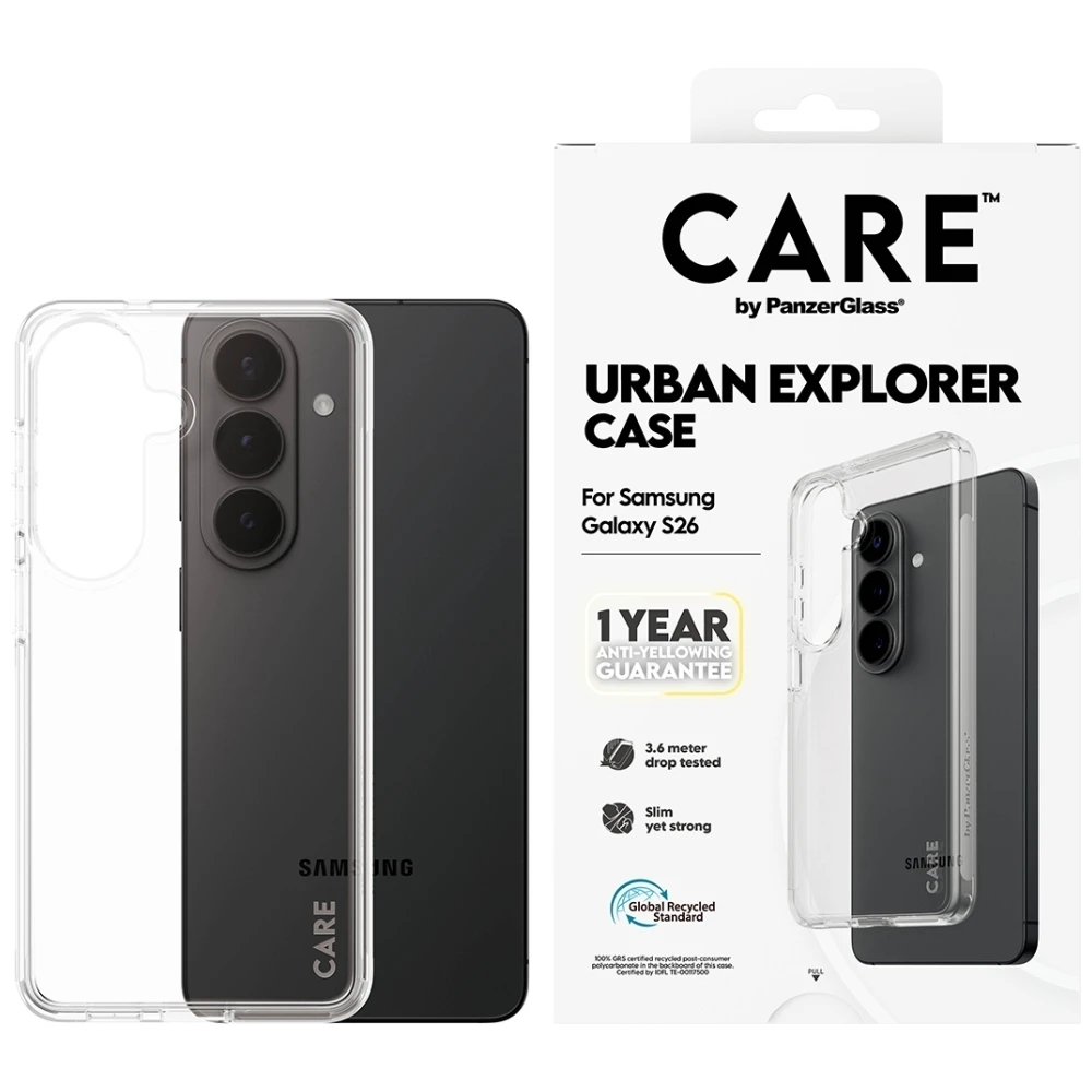 Dėklas Panzer Glass CARE by PanzerGlass Urban Explorer Transparent Case for Samsung Galaxy S26 - transparent aprašymas - Prekės nuotrauka
