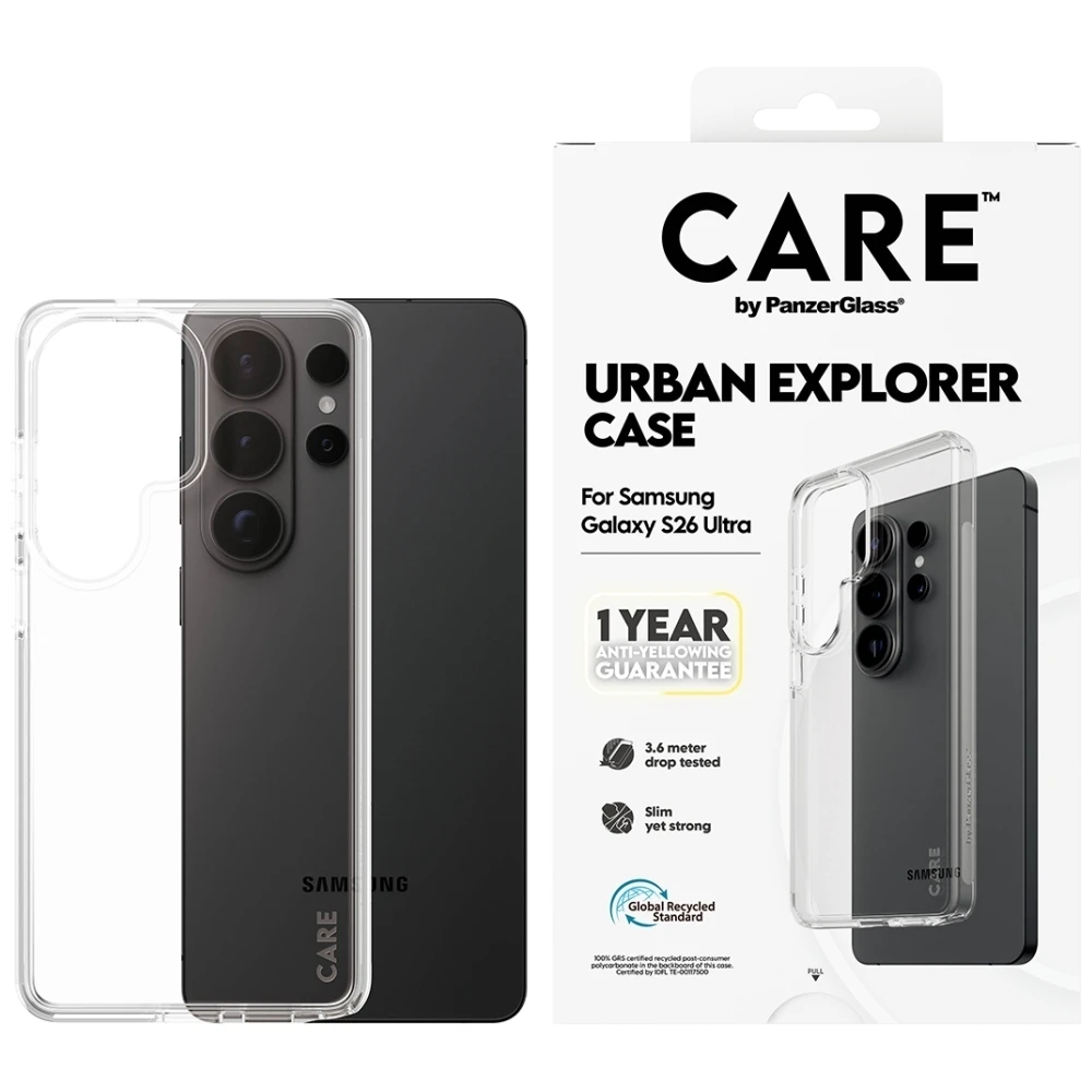 Dėklas Panzer Glass CARE by PanzerGlass Urban Explorer Transparent Case for Samsung Galaxy S26 Ultra - transparent aprašymas - Prekės nuotrauka