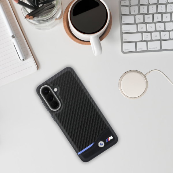 Dėklas BMW M Carbon na Samsung Galaxy A57 5G - juoda aprašymas - Prekės nuotrauka