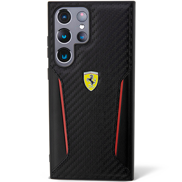 Dėklas Ferrari Carbon Contrast Edges na Samsung Galaxy S23 Ultra - juoda aprašymas - Prekės nuotrauka