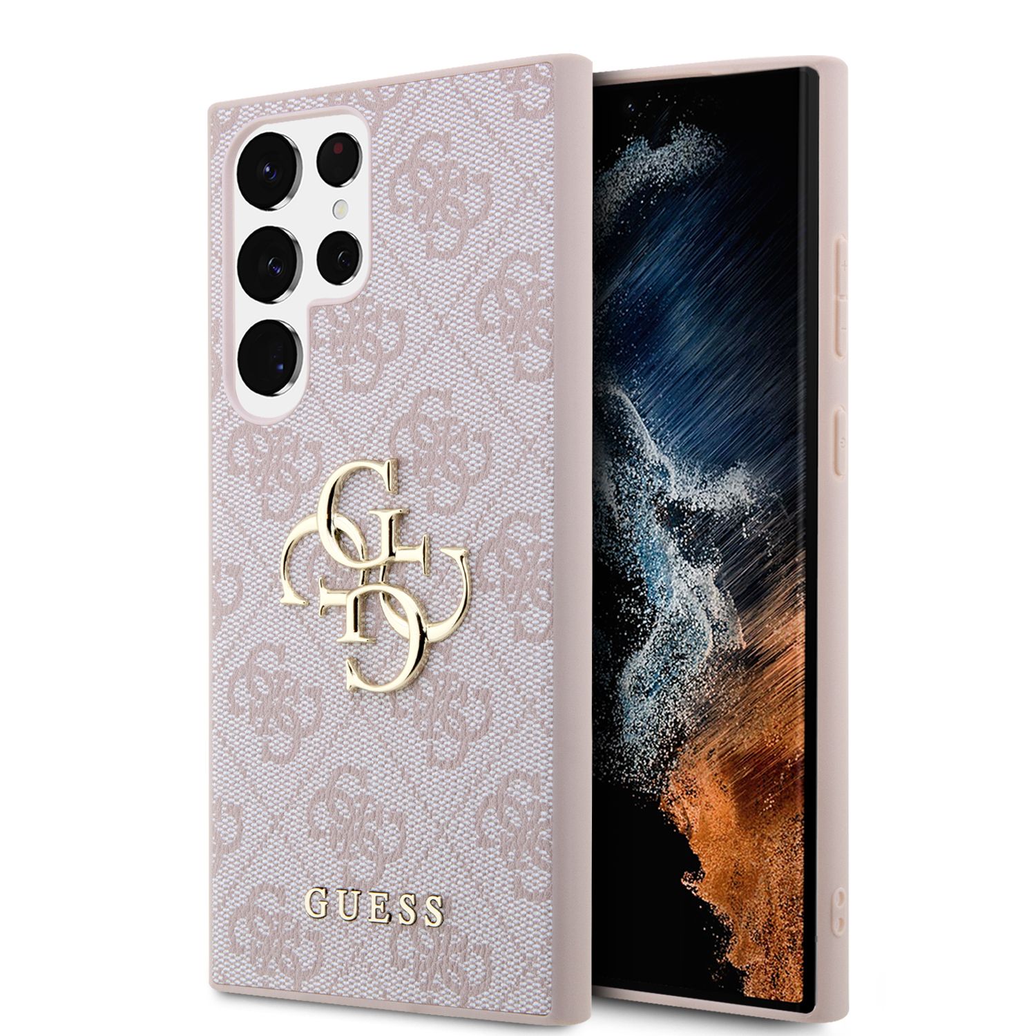 Dėklas Guess 4G Big Metal Logo na Samsung Galaxy S24 Ultra - rožinė aprašymas - Prekės nuotrauka