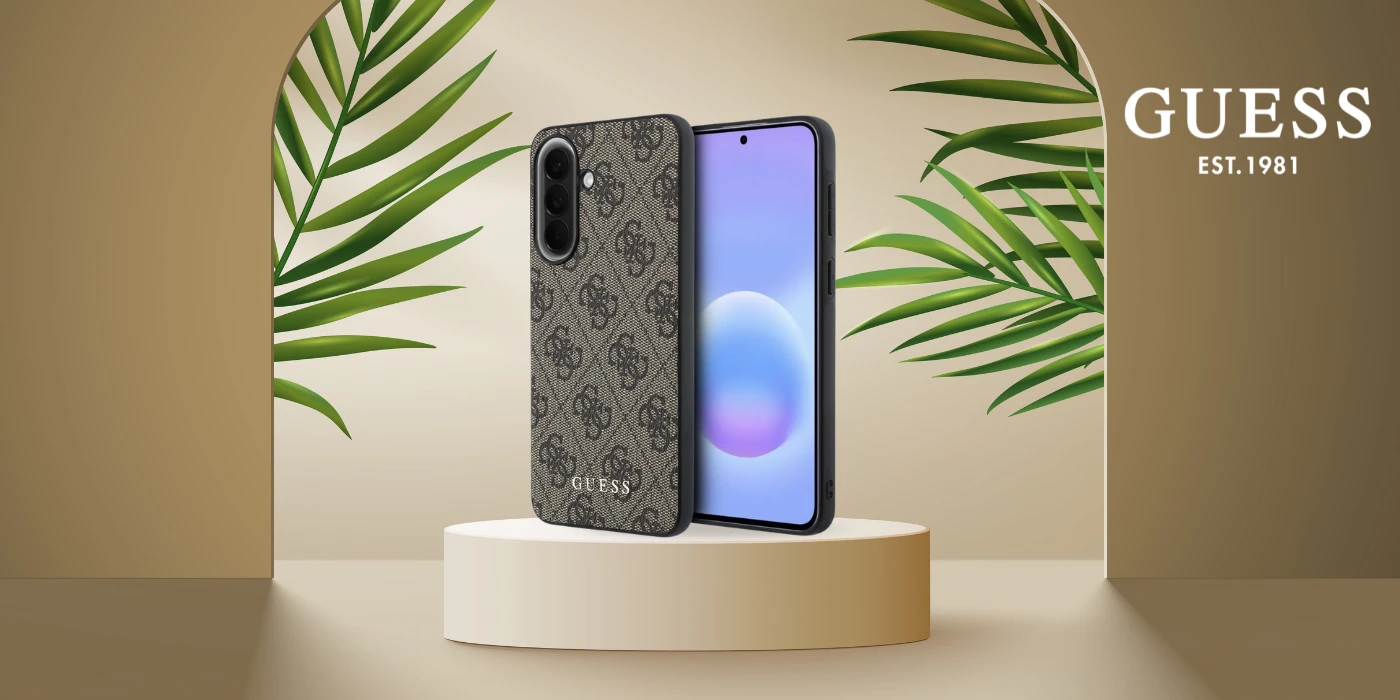 Dėklas Guess 4G Classic na Samsung Galaxy A37 5G - ruda aprašymas - Prekės nuotrauka