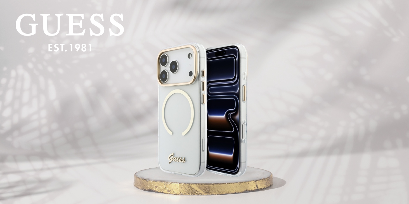 Dėklas Guess IML Script Metal MagSafe na iPhone 18 Pro / 17 Pro - skaidrus aprašymas - Prekės nuotrauka