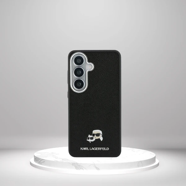 Dėklas Karl Lagerfeld Saffiano KC Metal Logo MagSafe do Samsung Galaxy S26 juoda aprašymas - Prekės nuotrauka