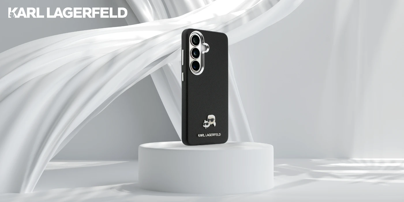 Dėklas Karl Lagerfeld Saffiano KC Metal Logo MagSafe do Samsung Galaxy S26 juoda aprašymas - Prekės nuotrauka