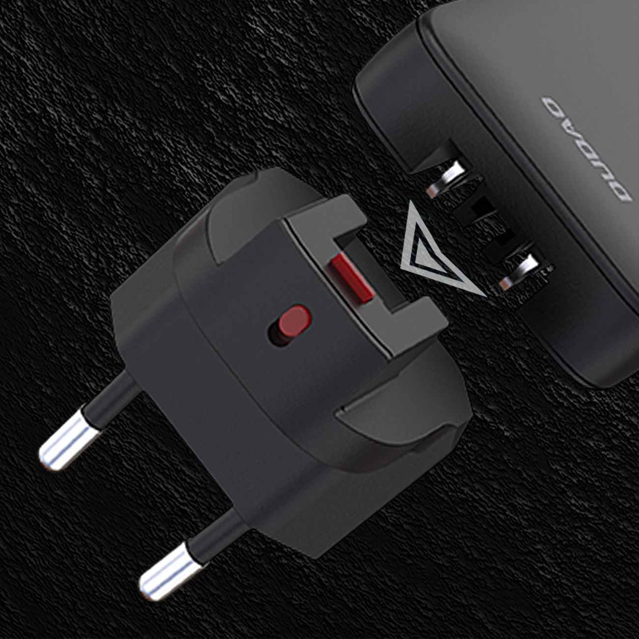 GaN Dudao A65Q 65W USB-A / USB-C PD Ultra-Thin Travel laidinis įkroviklis EU / US – juodos spalvos aprašymas - Prekės nuotrauka GaN Dudao A65Q 65W USB-A / USB-C PD Ultra-Thin Travel laidinis įkroviklis EU / US – juodos spalvos aprašymas - Prekės nuotrauka