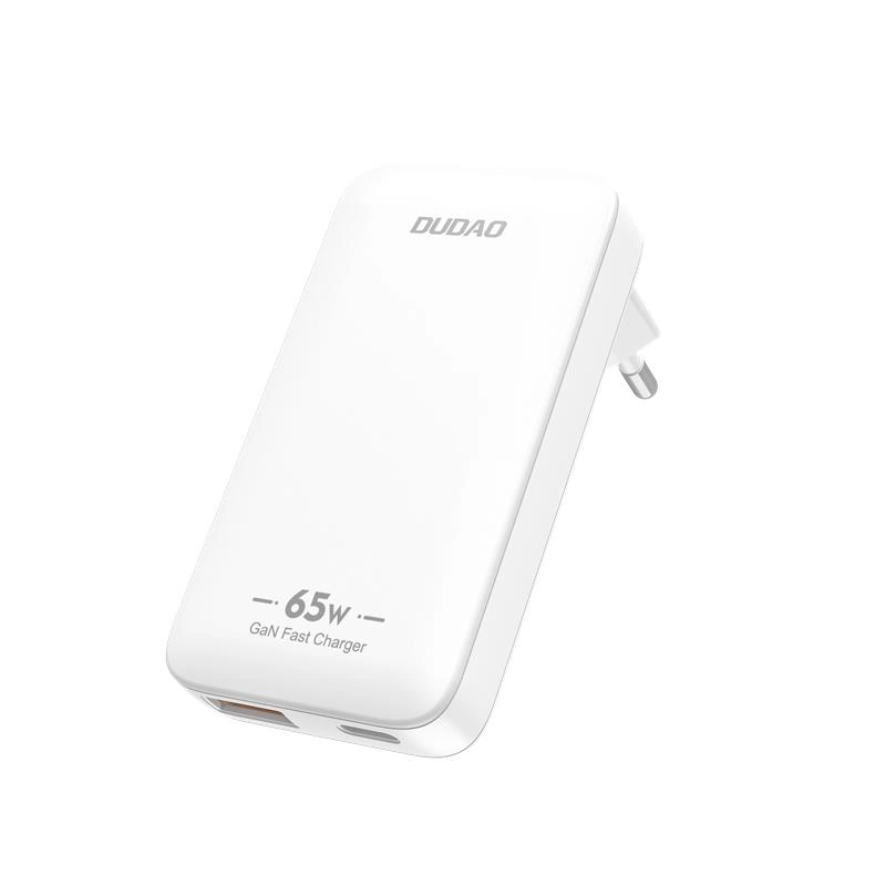 GaN Dudao A65Q 65W USB-A / USB-C PD Ultra-Thin Travel laidinis įkroviklis EU / US – baltos spalvos aprašymas - Prekės nuotrauka GaN Dudao A65Q 65W USB-A / USB-C PD Ultra-Thin Travel laidinis įkroviklis EU / US – baltos spalvos aprašymas - Prekės nuotrauka
