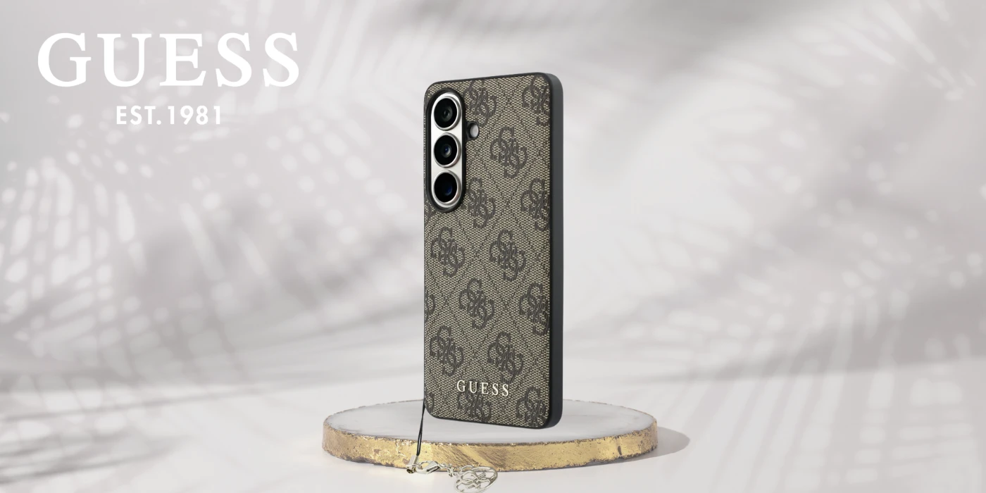 Guess 4G klasikinis „Logo Charm MagSafe“ dėklas, skirtas „Samsung Galaxy S26“, rudas aprašymas - Prekės nuotrauka