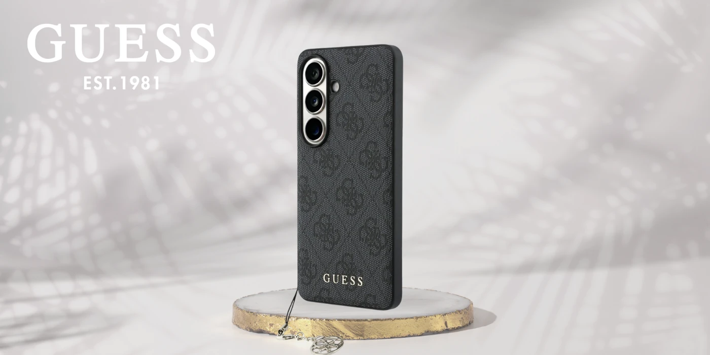 Guess 4G klasikinis „Logo Charm MagSafe“ dėklas, skirtas „Samsung Galaxy S26“, juodas aprašymas - Prekės nuotrauka