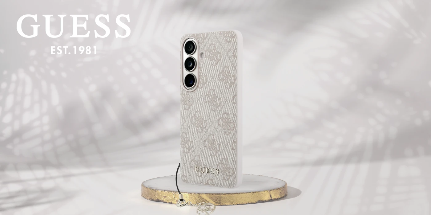 „Guess 4G Classic Logo Charm MagSafe“ dėklas, skirtas „Samsung Galaxy S26“, rožinis aprašymas - Prekės nuotrauka