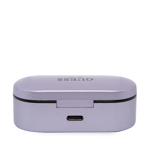 Guess GUTWST31EU TWS Bluetooth ausinės + įkrovimo stotelė violetinės spalvos aprašymas - Prekės nuotrauka Guess GUTWST31EU TWS Bluetooth ausinės + įkrovimo stotelė violetinės spalvos aprašymas - Prekės nuotrauka
