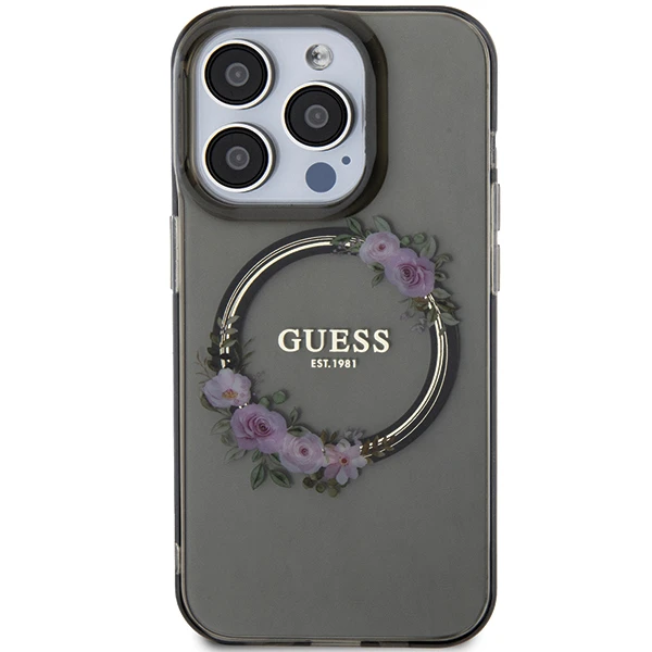 Guess IML Flowers Wreath MagSafe Apple iPhone 15 / 14 / 13 – dėklas telefonui juodos spalvos aprašymas - Prekės nuotrauka Guess IML Flowers Wreath MagSafe Apple iPhone 15 / 14 / 13 – dėklas telefonui juodos spalvos aprašymas - Prekės nuotrauka