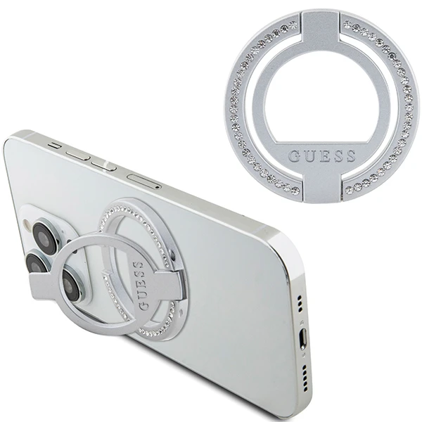Guess MagSafe Ring Rhinestone holder - sidabro spalvos aprašymas - Prekės nuotrauka Guess MagSafe Ring Rhinestone holder - sidabro spalvos aprašymas - Prekės nuotrauka