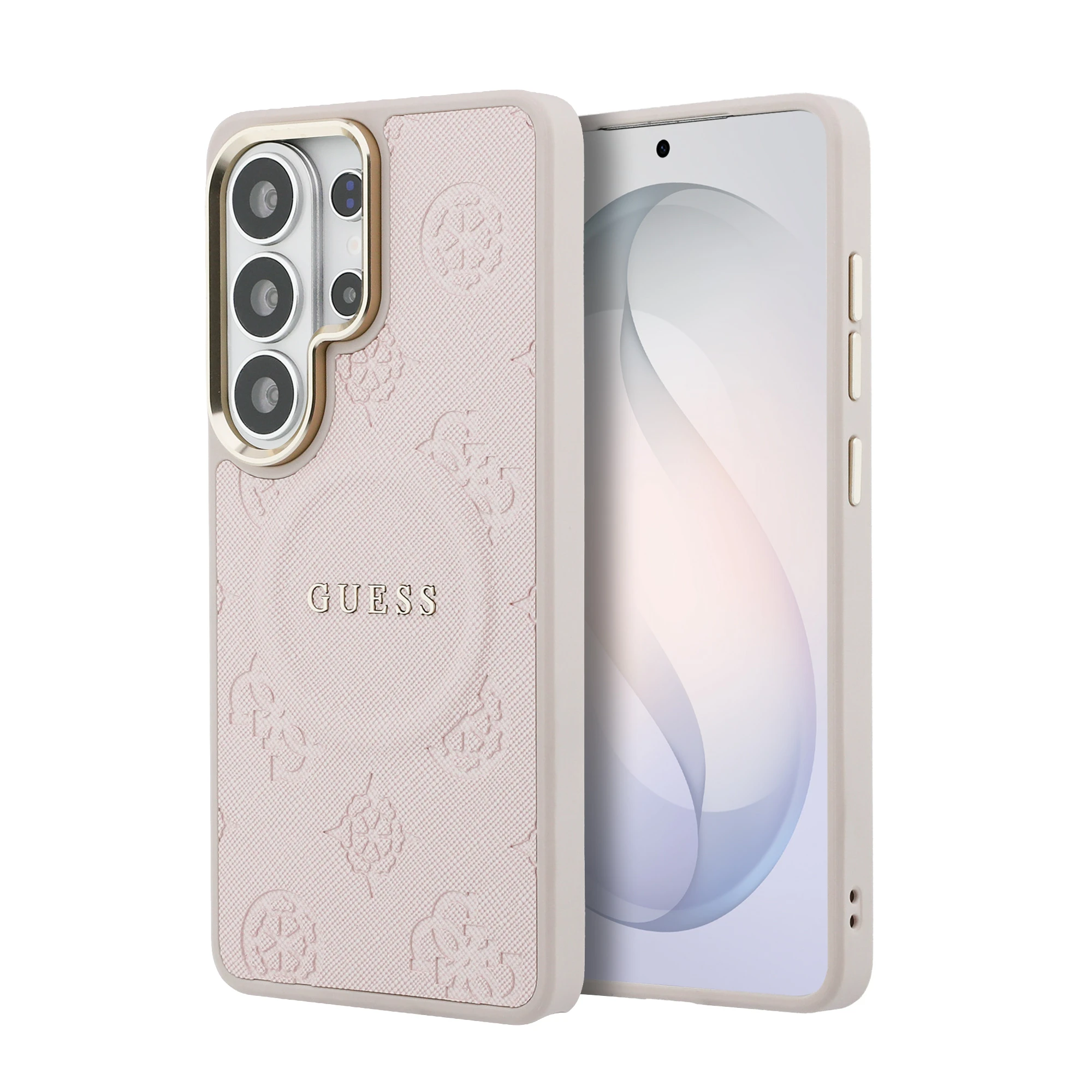 Dėklas Guess Saffiano Peony Embossed Ring MagSafe do Samsung Galaxy S26 Ultra rožinė aprašymas - Prekės nuotrauka