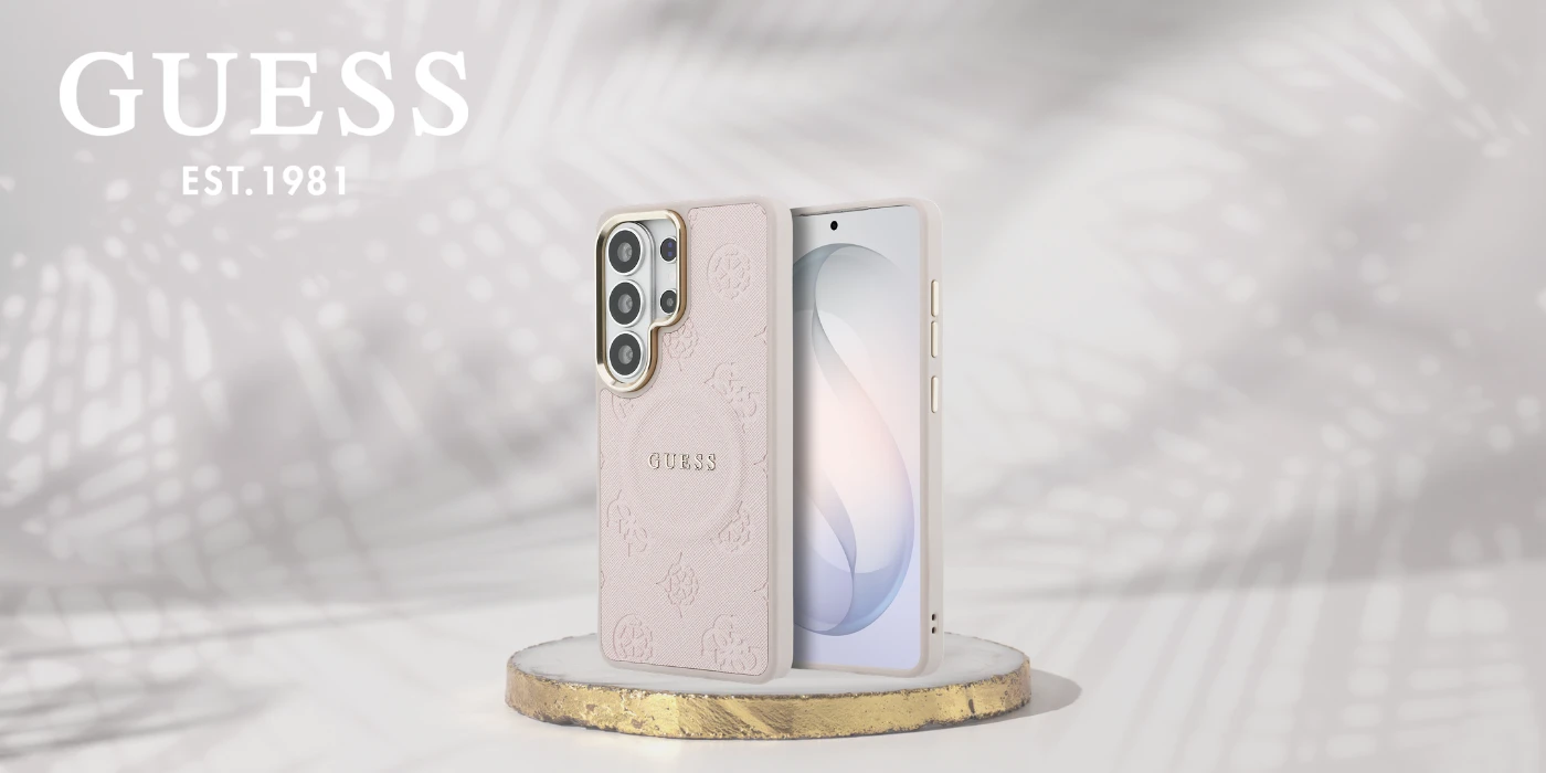 Dėklas Guess Saffiano Peony Embossed Ring MagSafe do Samsung Galaxy S26 Ultra rožinė aprašymas - Prekės nuotrauka