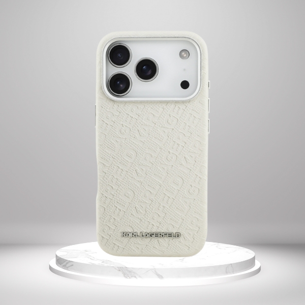 Karl Lagerfeld FW Stamped Karl MagSafe Dėklas skirtas Apple iPhone 17 Pro rusvai gelsvas aprašymas - Prekės nuotrauka