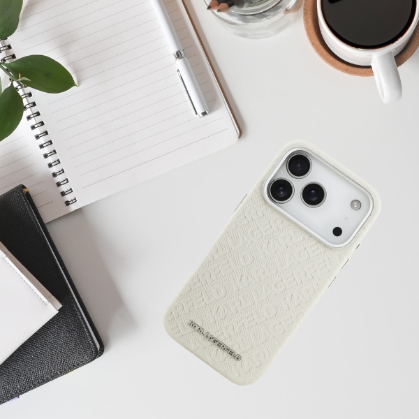 Karl Lagerfeld FW Stamped Karl MagSafe Dėklas skirtas Apple iPhone 17 Pro rusvai gelsvas aprašymas - Prekės nuotrauka