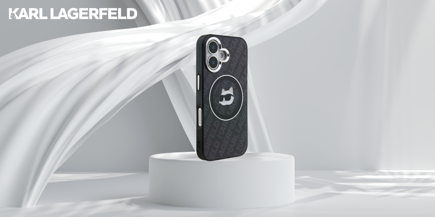 Dėklas Karl Lagerfeld IML Choupette Head Logo MagSafe Case for iPhone 16 - Juodas aprašymas - Prekės nuotrauka